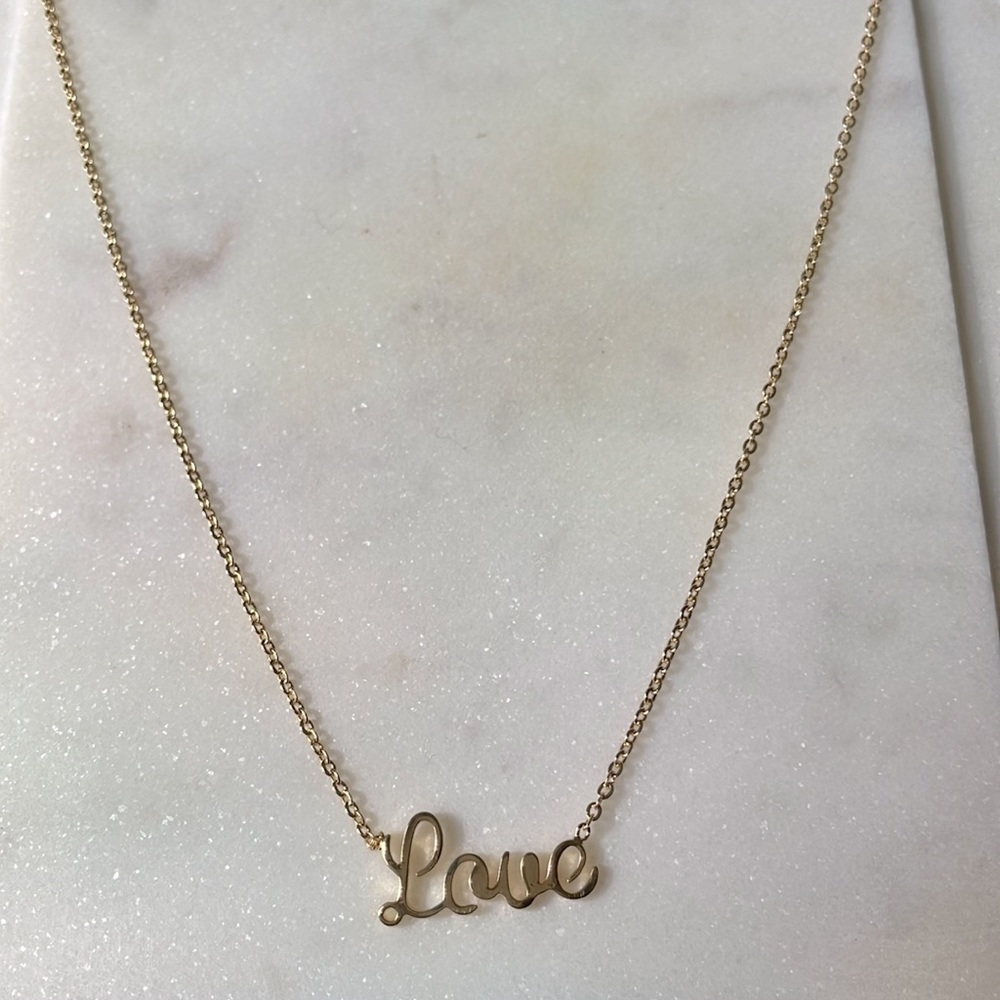 LOVE Gold Plated Necklace -- New!
